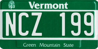 VT license plate NCZ199