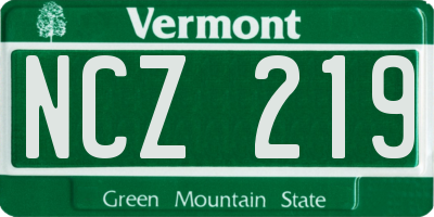 VT license plate NCZ219