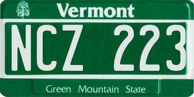 VT license plate NCZ223