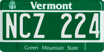 VT license plate NCZ224