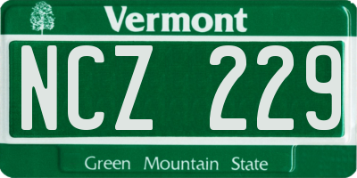 VT license plate NCZ229