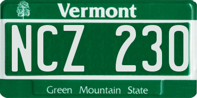 VT license plate NCZ230