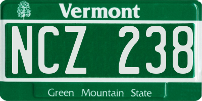 VT license plate NCZ238