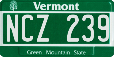VT license plate NCZ239