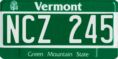VT license plate NCZ245