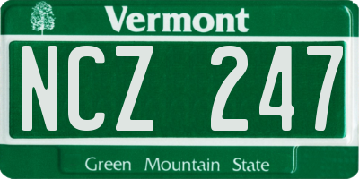 VT license plate NCZ247