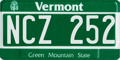 VT license plate NCZ252