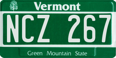VT license plate NCZ267