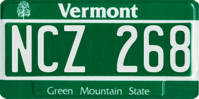 VT license plate NCZ268