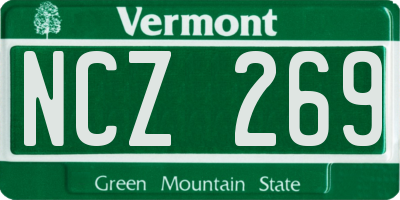 VT license plate NCZ269