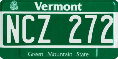 VT license plate NCZ272