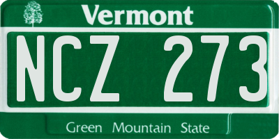 VT license plate NCZ273