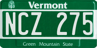 VT license plate NCZ275