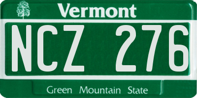 VT license plate NCZ276