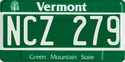 VT license plate NCZ279