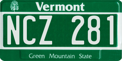 VT license plate NCZ281