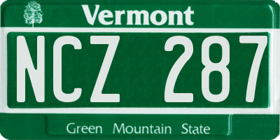 VT license plate NCZ287