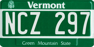 VT license plate NCZ297