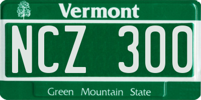 VT license plate NCZ300