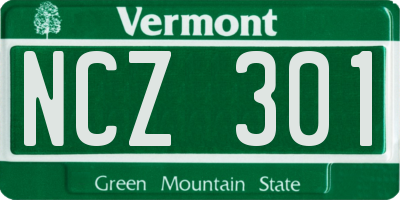 VT license plate NCZ301
