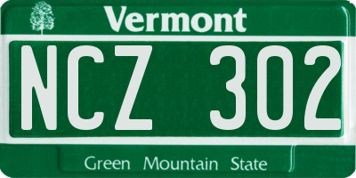 VT license plate NCZ302
