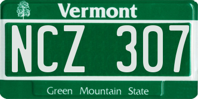 VT license plate NCZ307