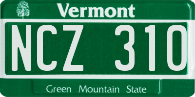 VT license plate NCZ310