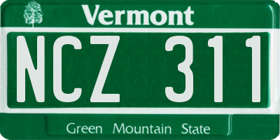 VT license plate NCZ311