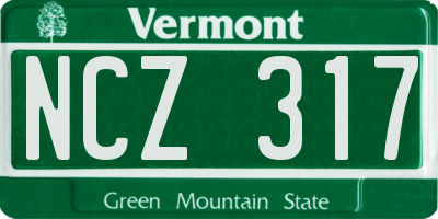 VT license plate NCZ317