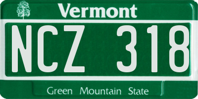 VT license plate NCZ318