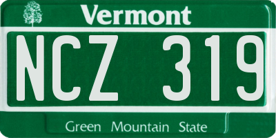 VT license plate NCZ319