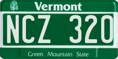 VT license plate NCZ320