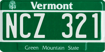 VT license plate NCZ321