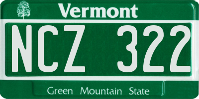 VT license plate NCZ322