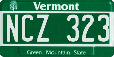 VT license plate NCZ323