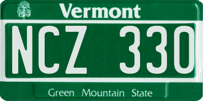 VT license plate NCZ330