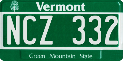 VT license plate NCZ332