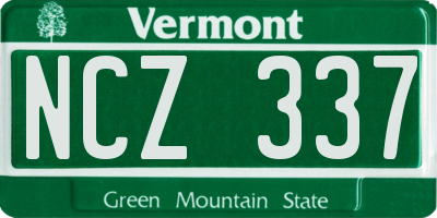 VT license plate NCZ337