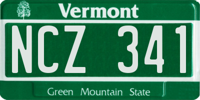 VT license plate NCZ341