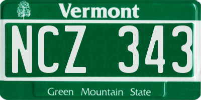 VT license plate NCZ343