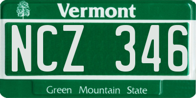 VT license plate NCZ346