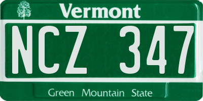 VT license plate NCZ347