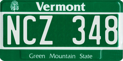 VT license plate NCZ348