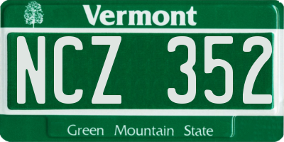 VT license plate NCZ352