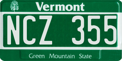 VT license plate NCZ355