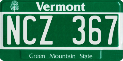 VT license plate NCZ367