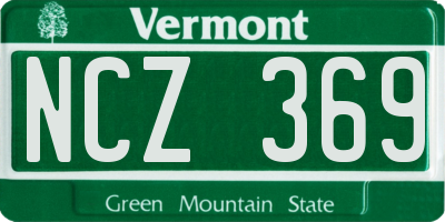 VT license plate NCZ369