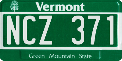 VT license plate NCZ371