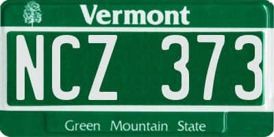 VT license plate NCZ373
