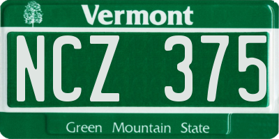 VT license plate NCZ375